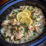 Slow Cooker Lemon Herb Chicken and Rice