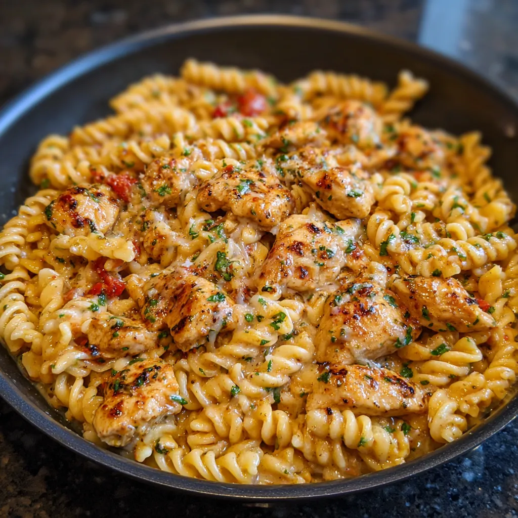 Cajun Garlic Chicken Rotini Skillet