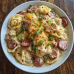 Crockpot Pierogi Casserole with Kielbasa