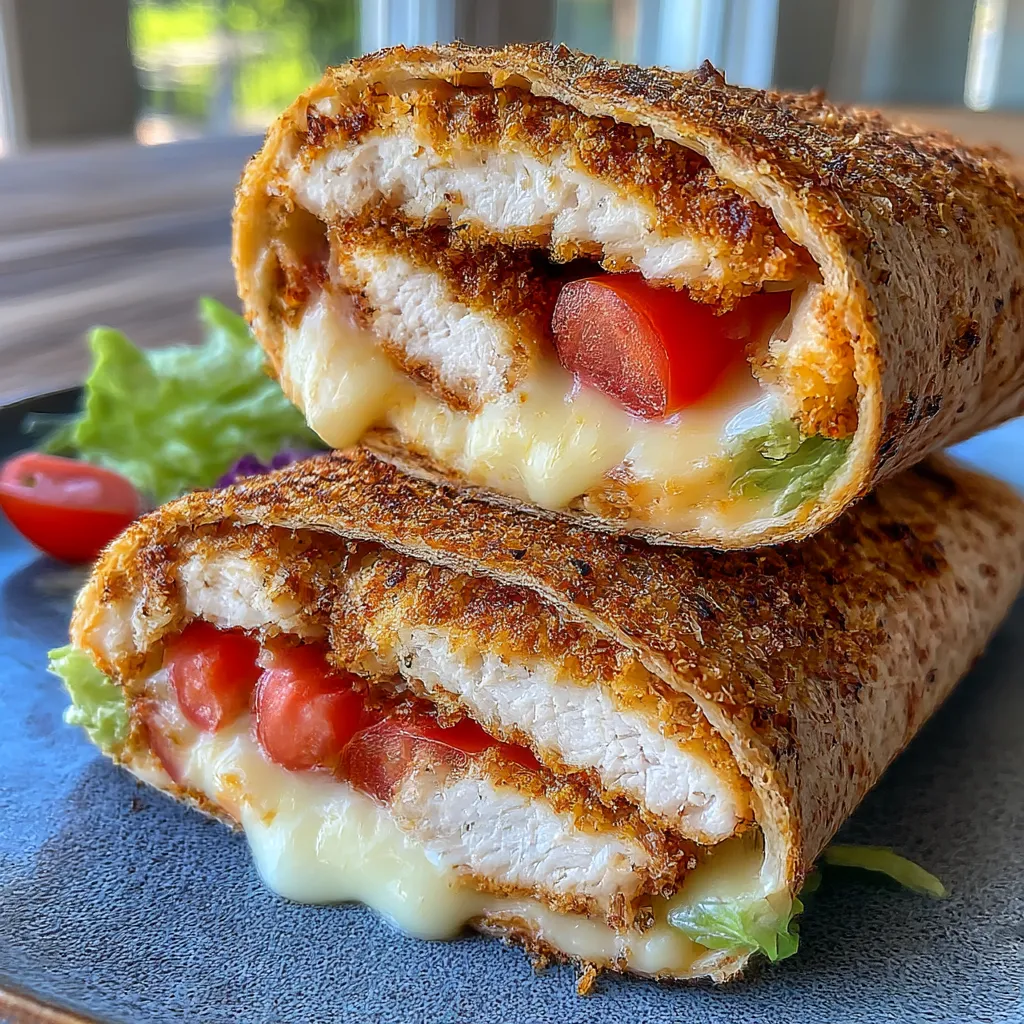 Crunchy Crispy Air Fryer Chicken and Mozzarella Wraps