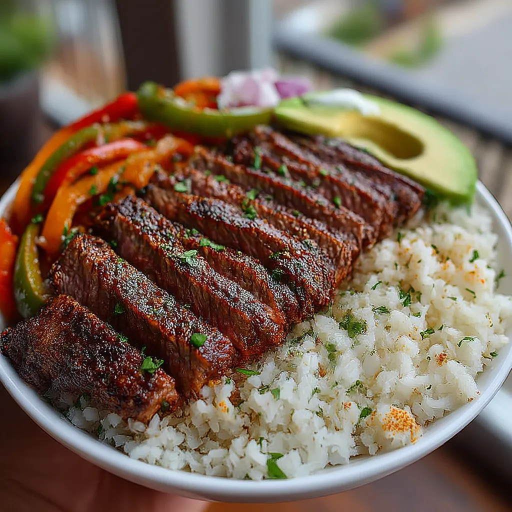High Protein Steak Fajita Bowl