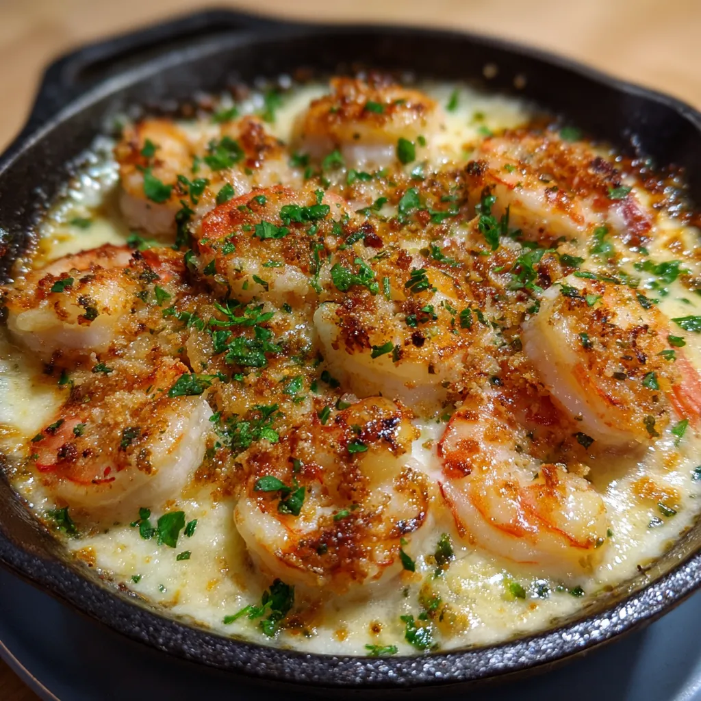 Keto Garlic Shrimp Au Gratin
