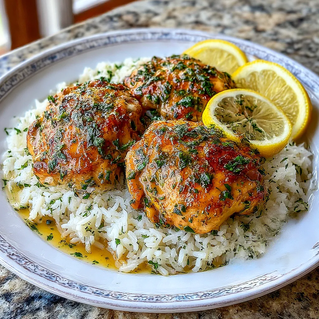 Slow Cooker Lemon Herb Chicken and Rice