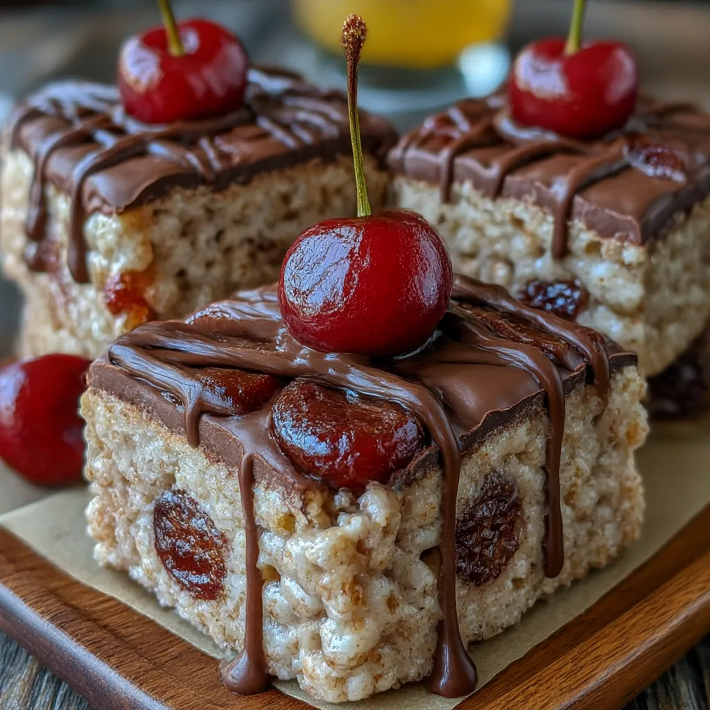 Chocolate Covered Cherry Rice Krispies Treats