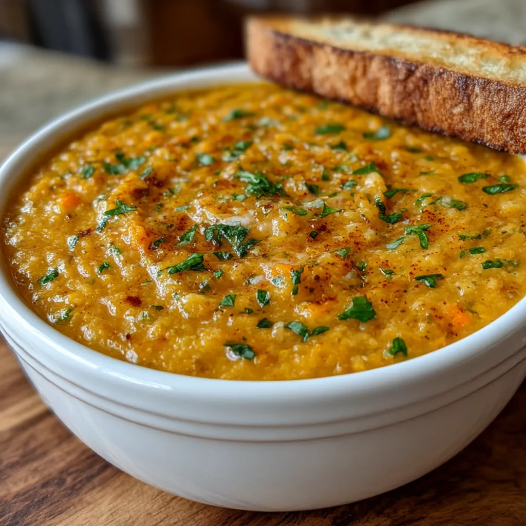 One Pot Creamy Carrot Lentil Soup