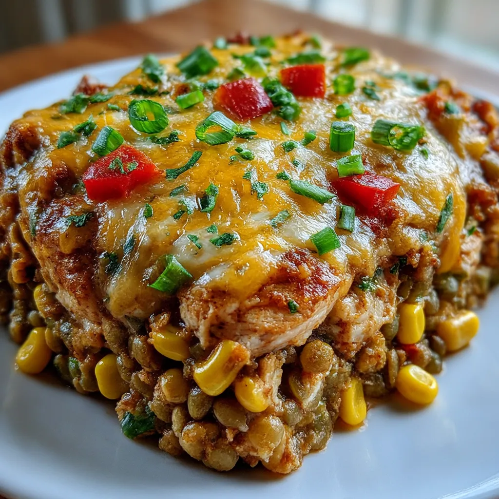 Tex Mex Chicken and Lentil Casserole