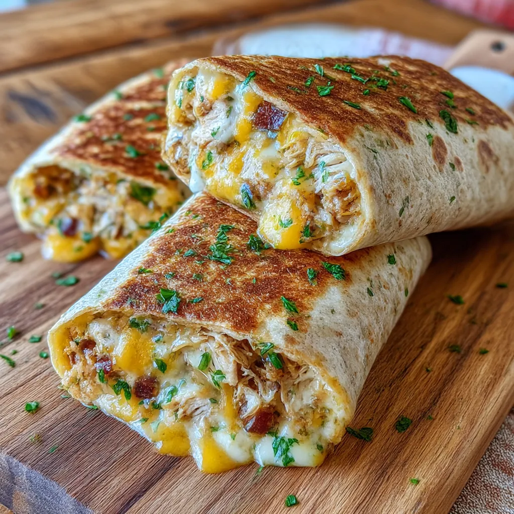 Cheesy Garlic Chicken Wraps