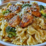 Cowboy Butter Lemon Bowtie Chicken Pasta with Broccoli