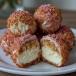 Crispy Cotton Candy Cheesecake Bombs
