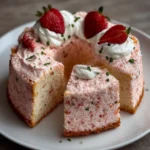 Fluffy Pink Angel Food Cake