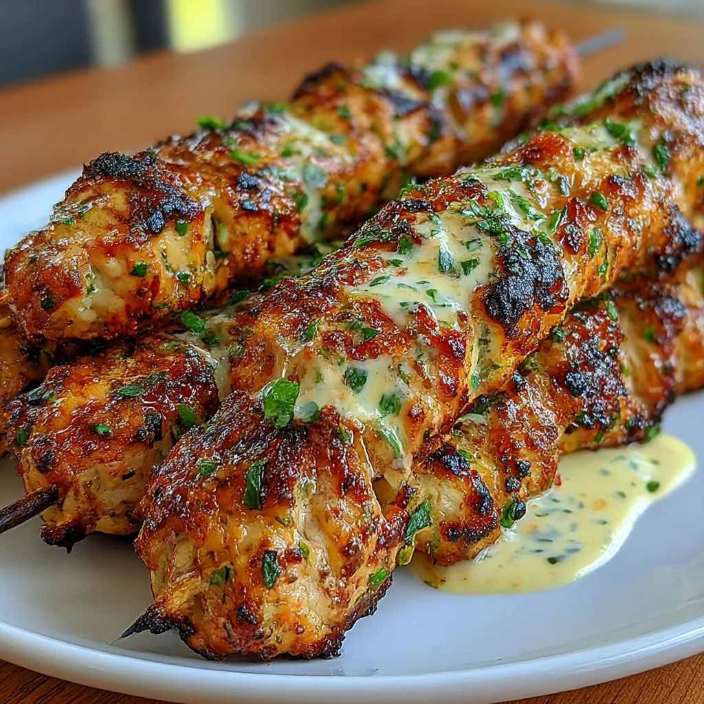 Grilled Ranch Garlic Parmesan Chicken Skewers