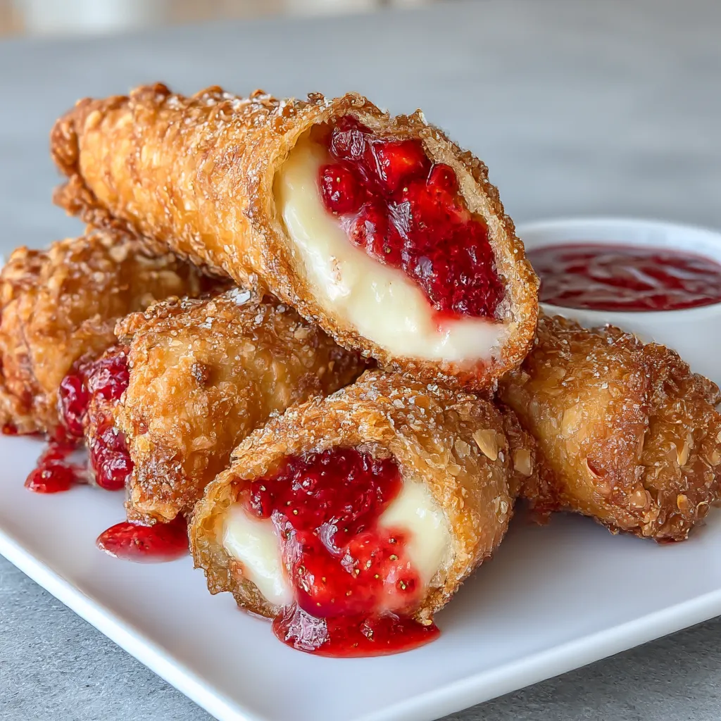 Strawberry Cheesecake Stuffed Eggrolls