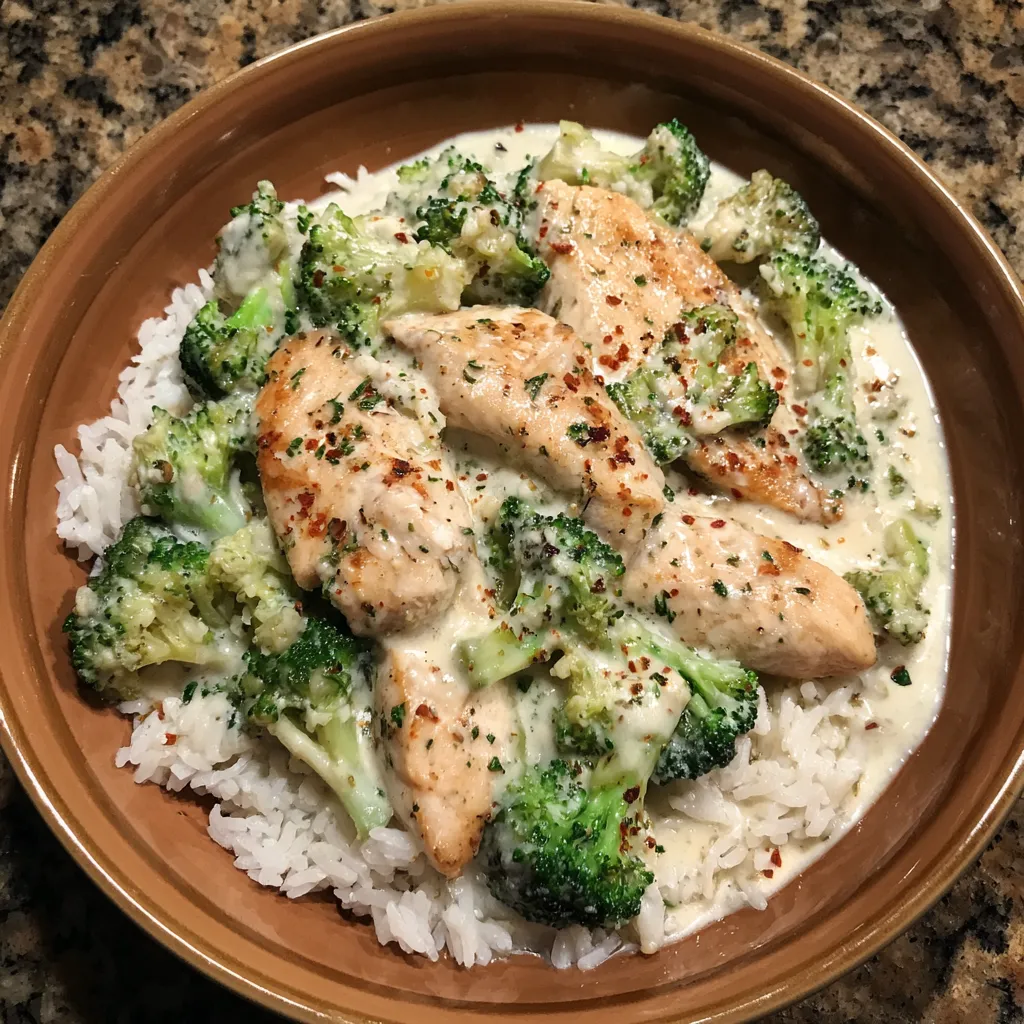 Creamy Garlic Chicken & Broccoli