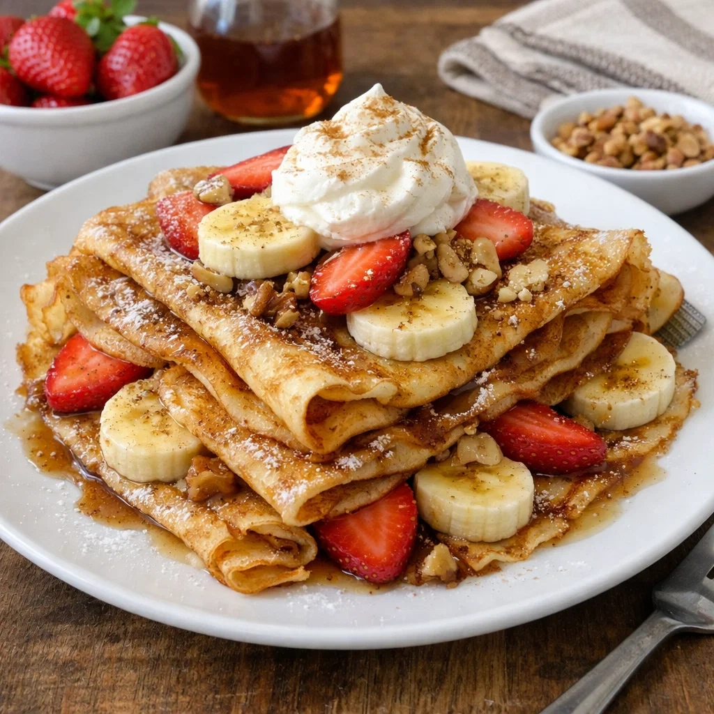 Fluffy High Protein Cinnamon Crepes