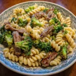 High Protein Broccoli Beef Pasta