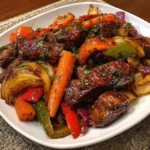 One-Pan Honey Garlic Smoked Beef & Veggies