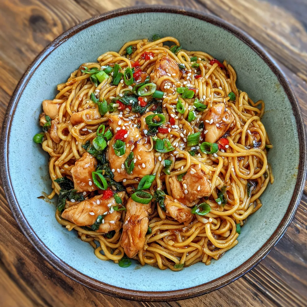 Sticky Garlic Chicken Noodles