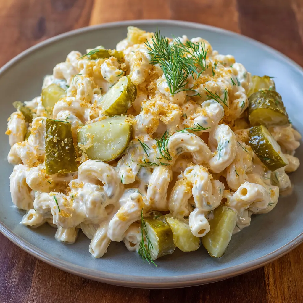 Creamy Dill Pickle Macaroni Salad