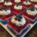 Layered Red White & Blue Jello Shots