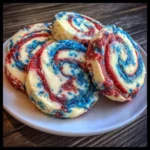 Red, White and Blue Pinwheel Icebox Cookies