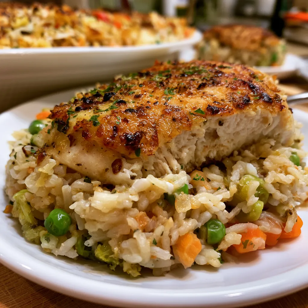 Baked Chicken with Rice and Vegetables