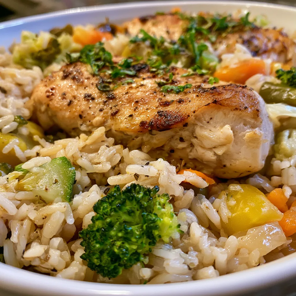 Baked Chicken with Rice and Vegetables