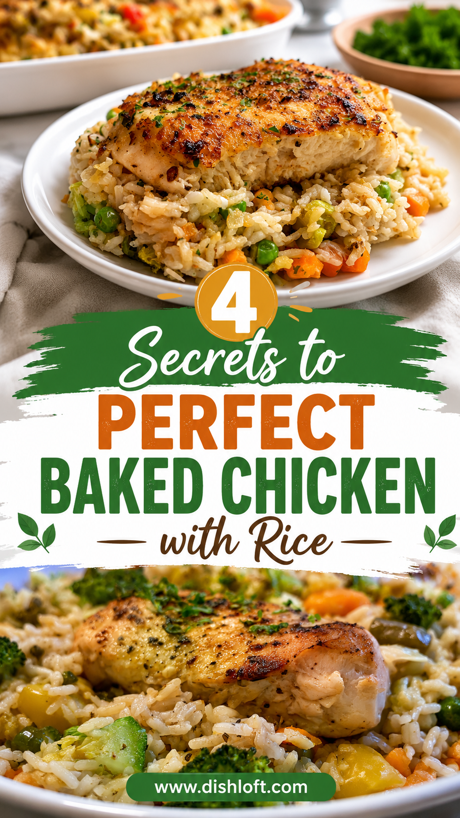 Baked Chicken with Rice and Vegetables