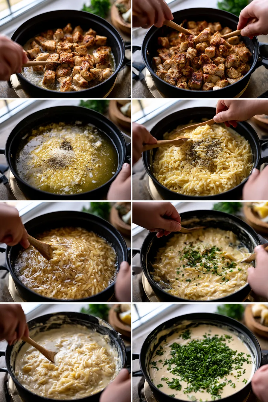 Cajun Chicken Alfredo Orzo