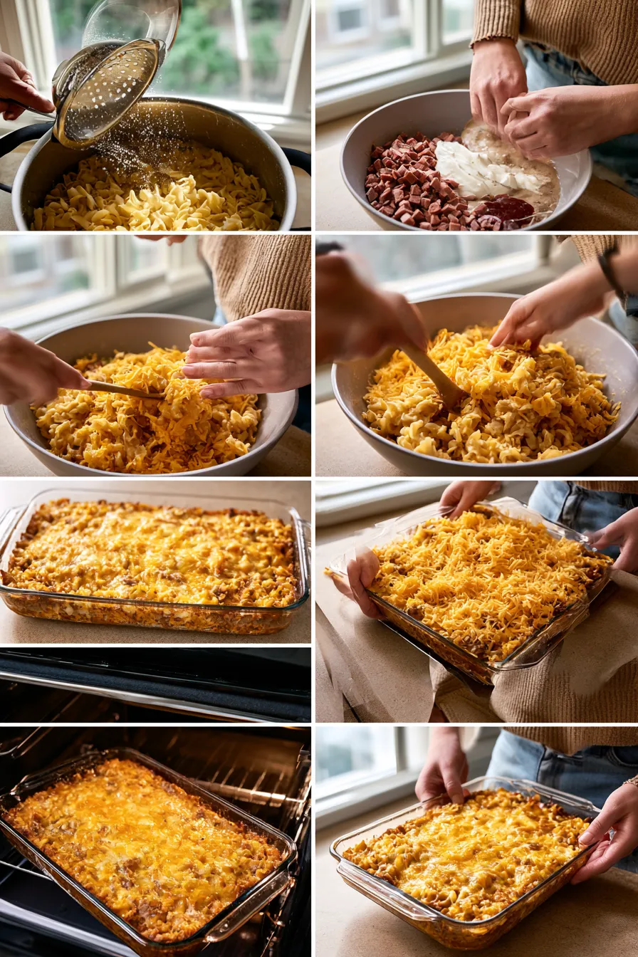 Cheddar Beef Noodle Bake