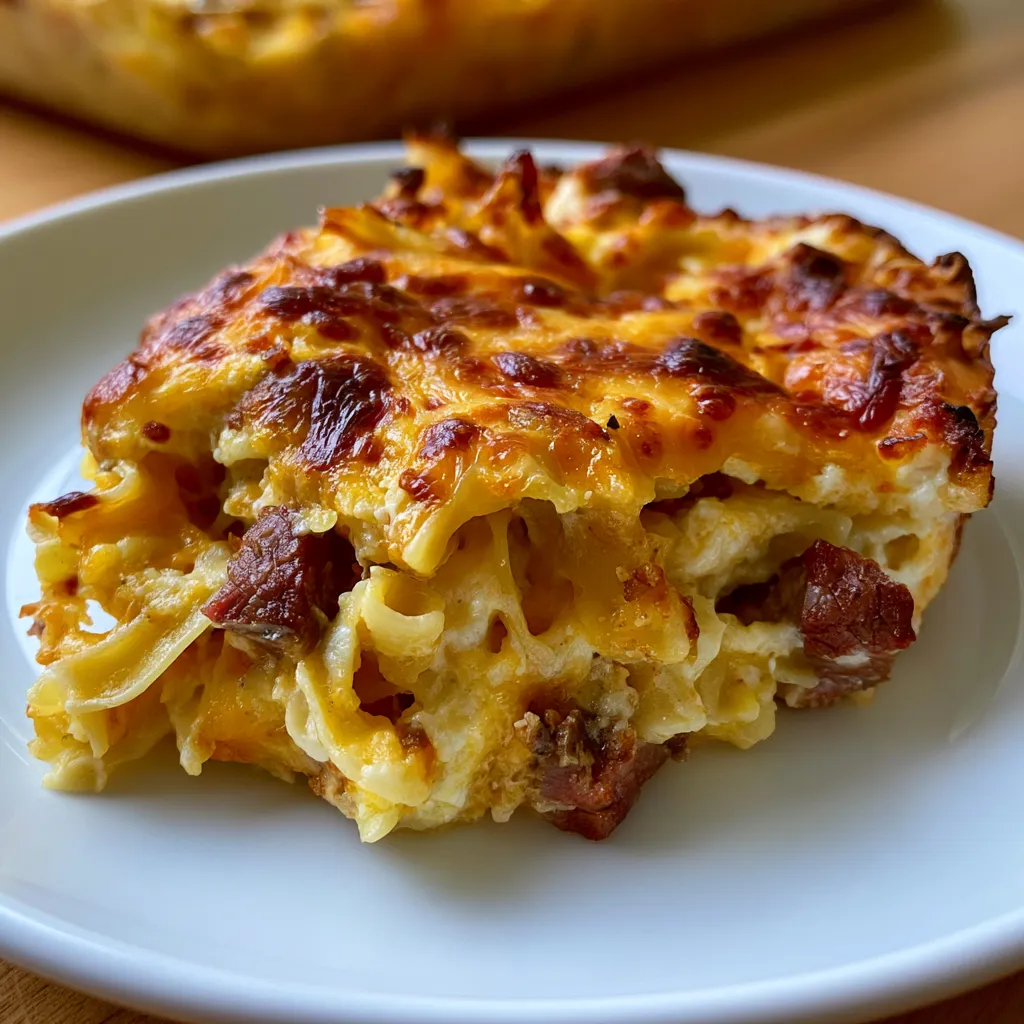 Cheddar Beef Noodle Bake