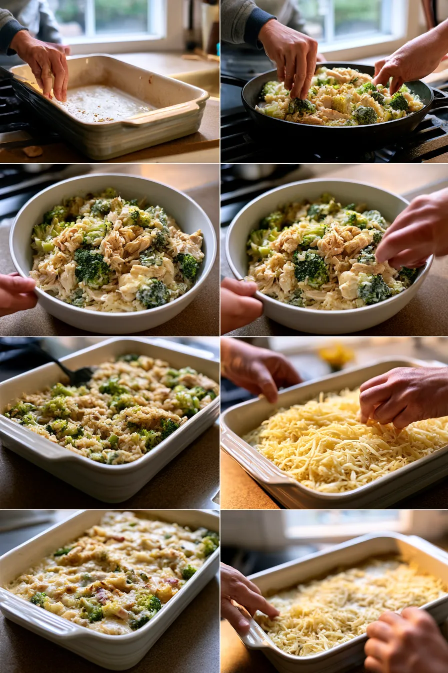 Cheesy Broccoli Chicken and Rice Casserole