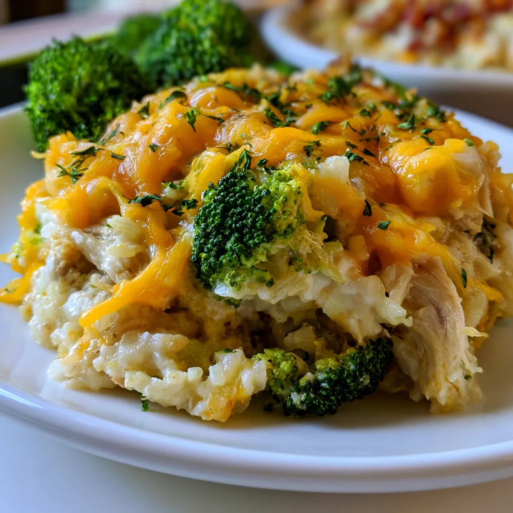 Cheesy Broccoli Chicken and Rice Casserole
