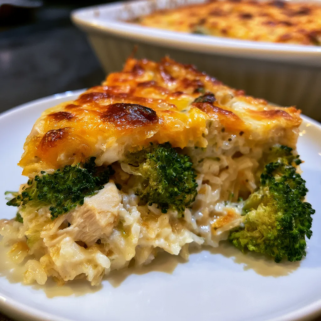 Cheesy Broccoli Chicken and Rice Casserole