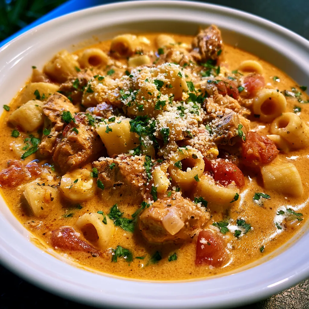 Creamy Cajun Chicken Pasta Soup