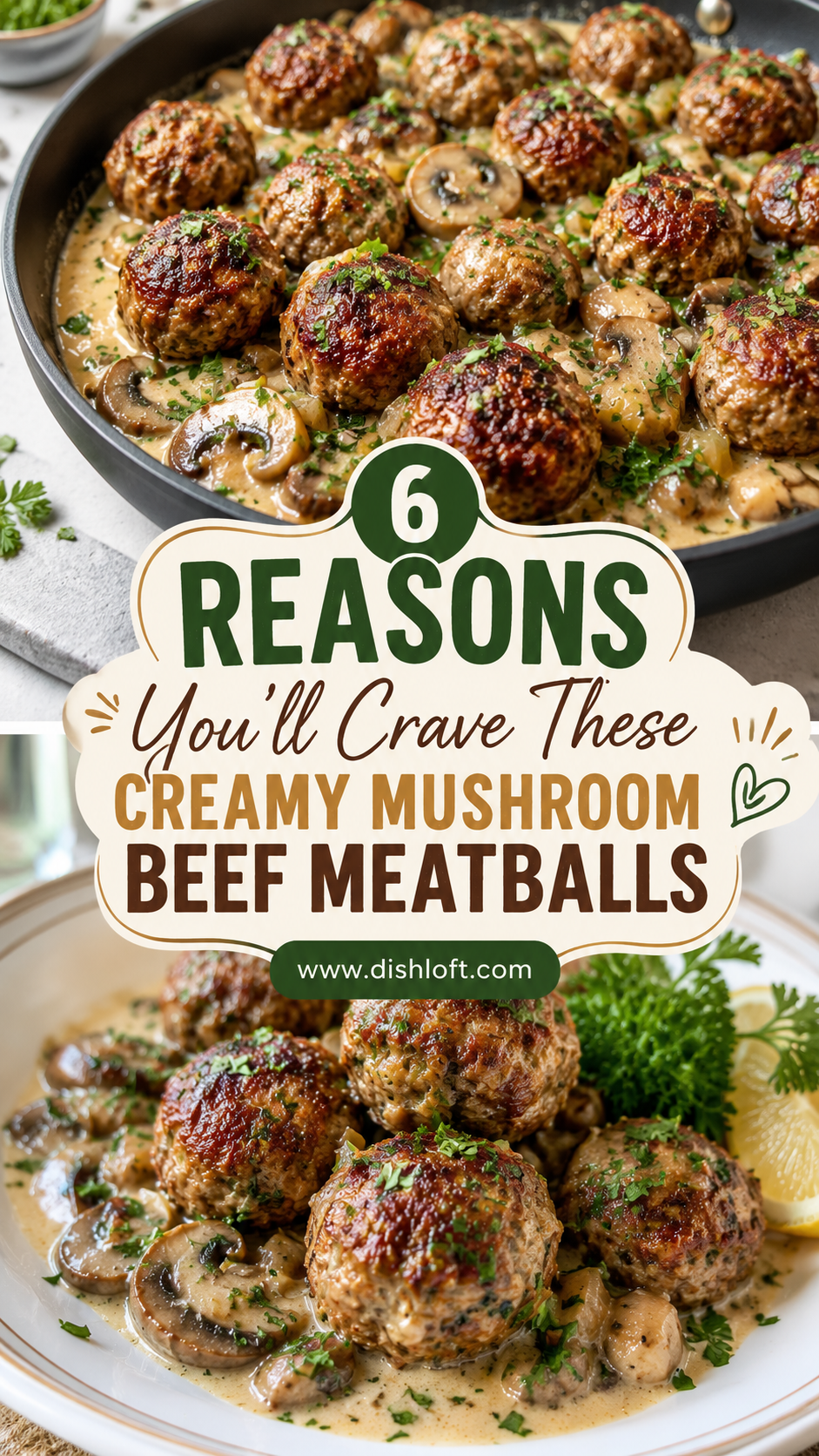Creamy Mushroom Beef Meatballs