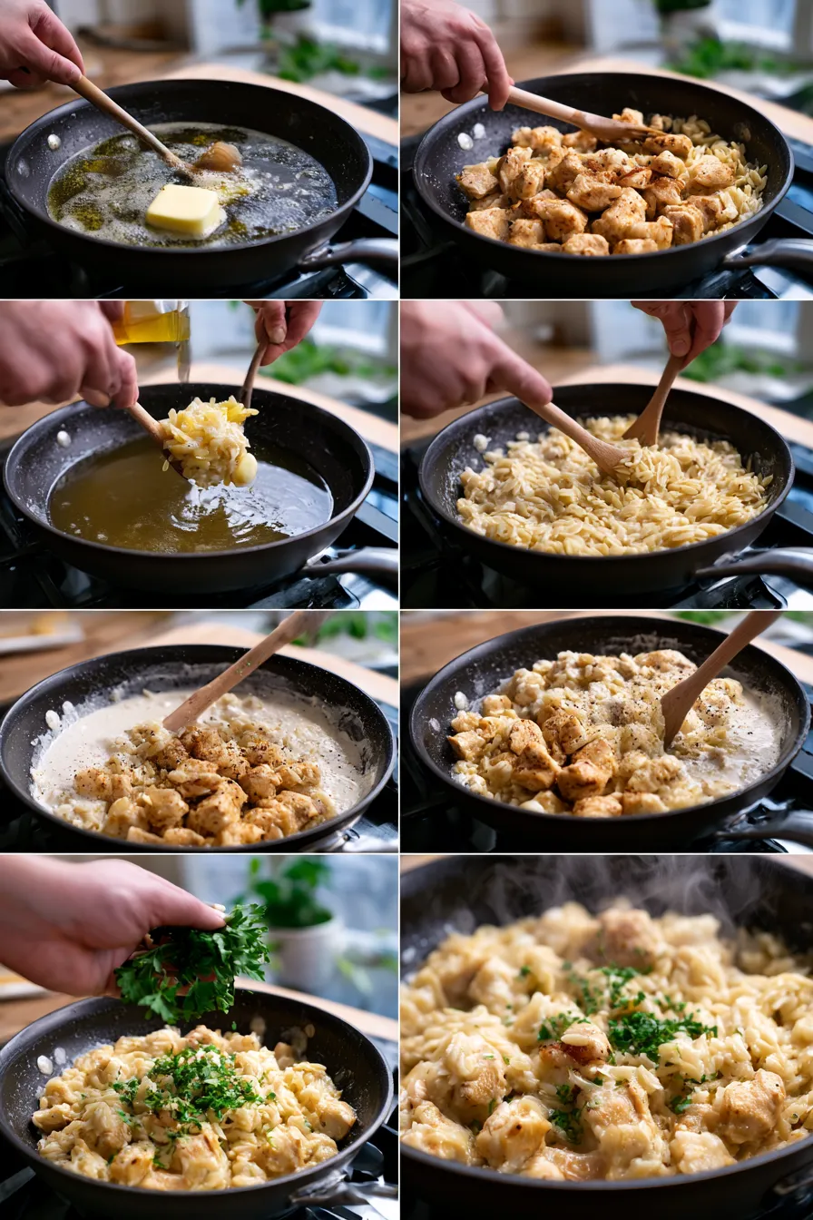 Creamy Parmesan Orzo with Chicken
