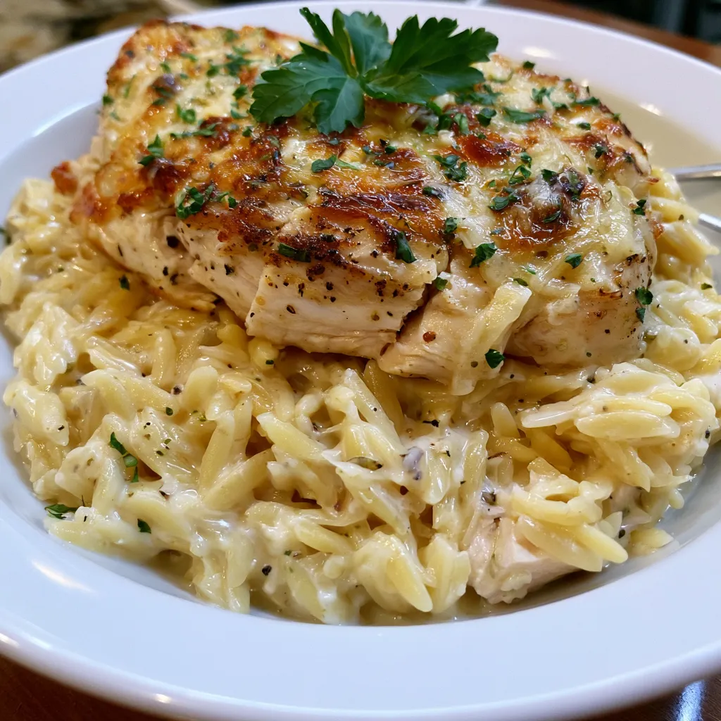 Creamy Parmesan Orzo with Chicken