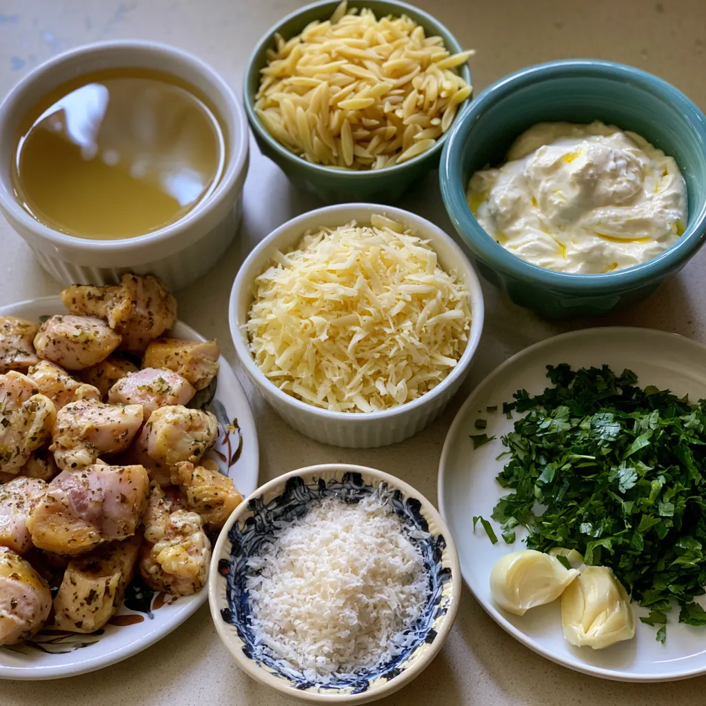 Creamy Parmesan Orzo with Chicken