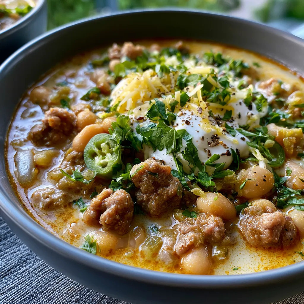Creamy White Beef Chili