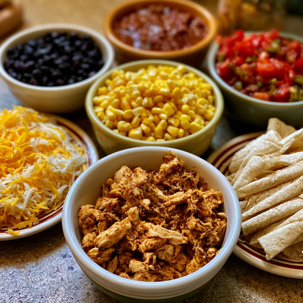 Crockpot Chicken Enchilada Casserole