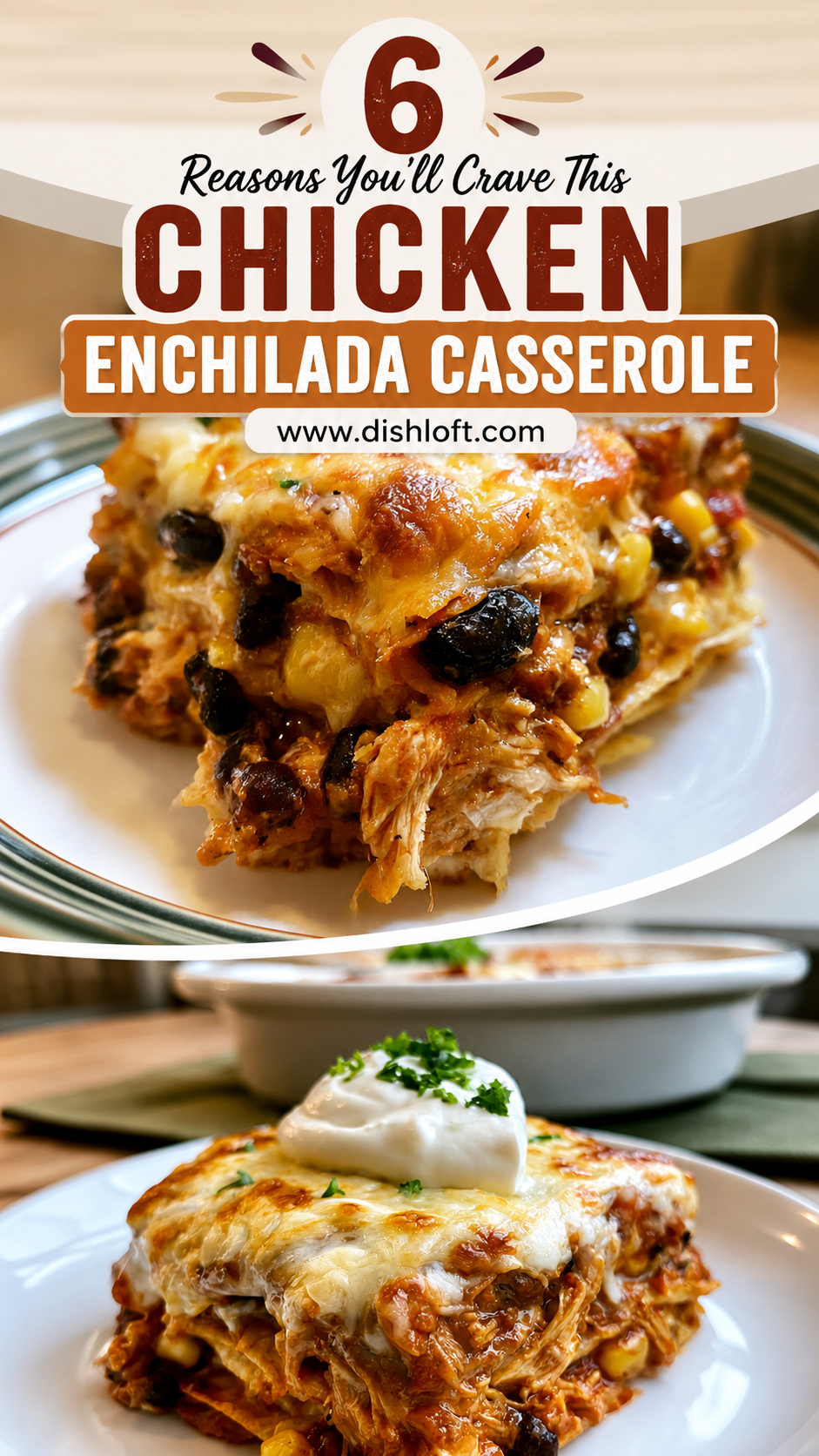 Crockpot Chicken Enchilada Casserole
