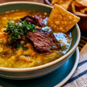 Green Enchilada Beef Soup
