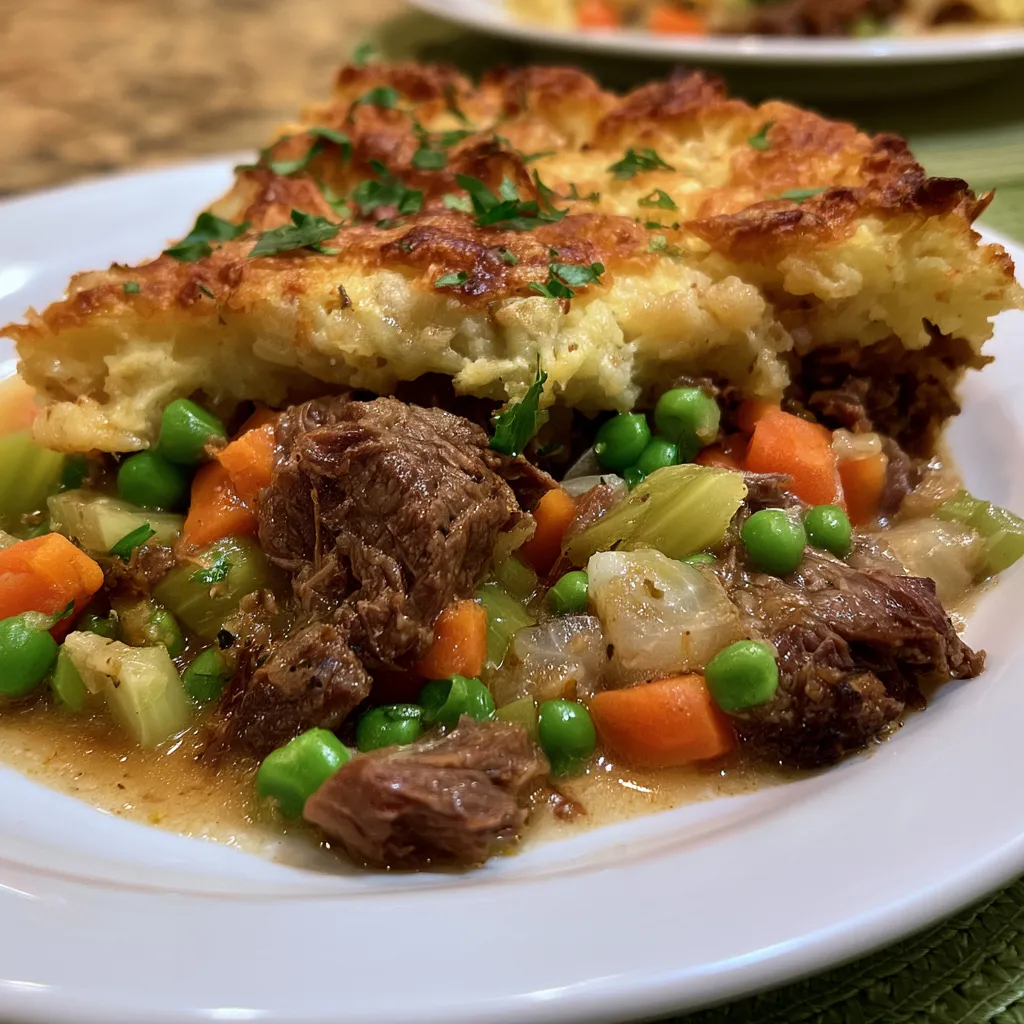 High Protein Crustless Beef Pot Pie