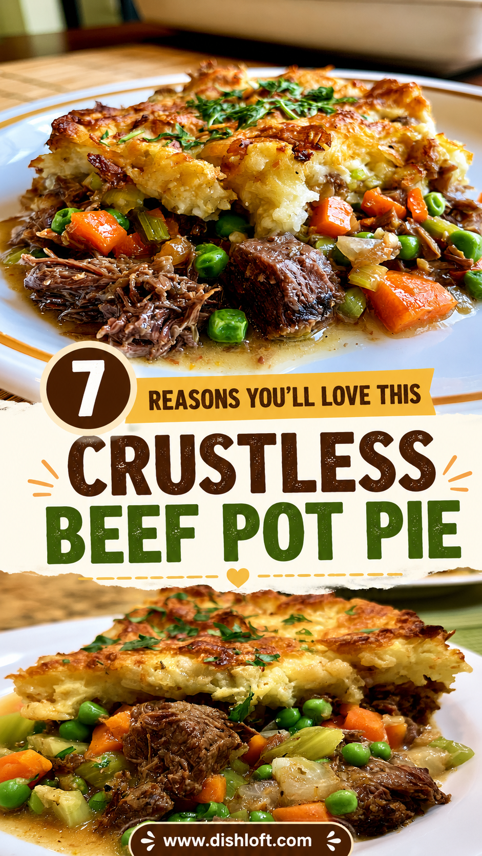 High Protein Crustless Beef Pot Pie