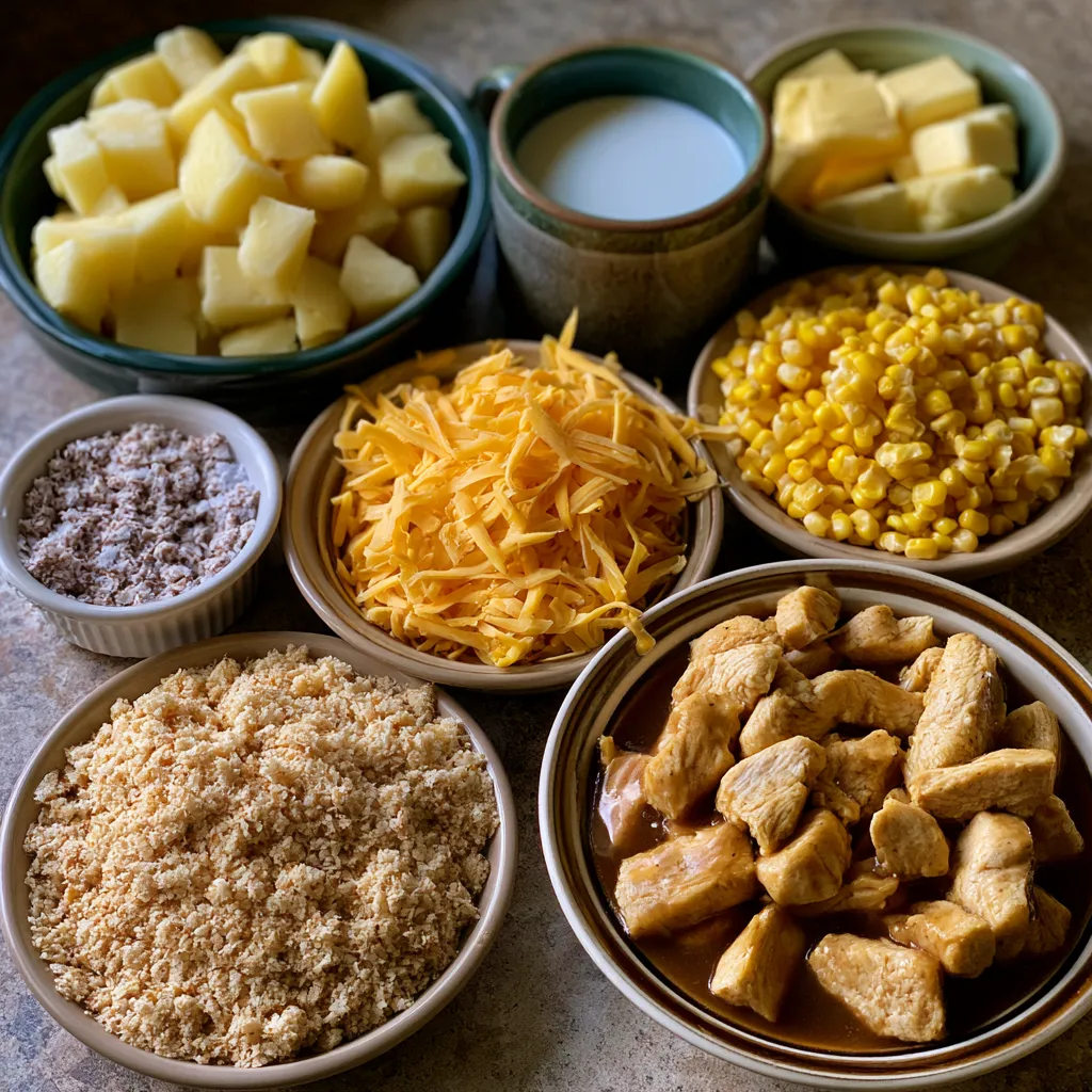 Mashed Potato Casserole with Crispy Chicken