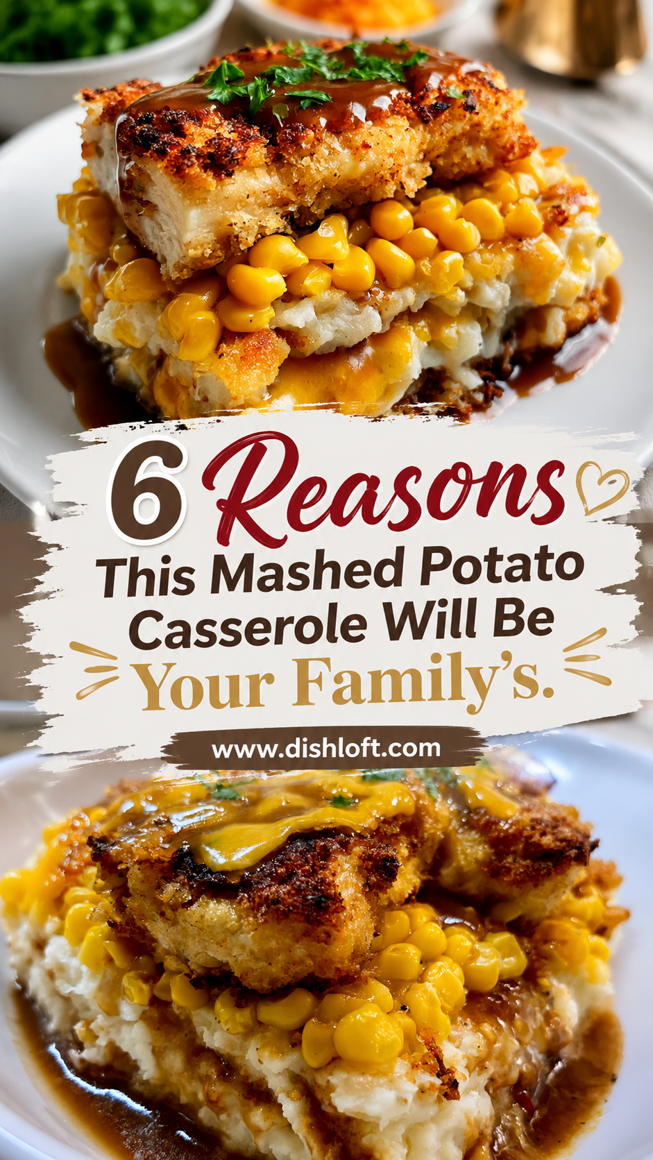 Mashed Potato Casserole with Crispy Chicken