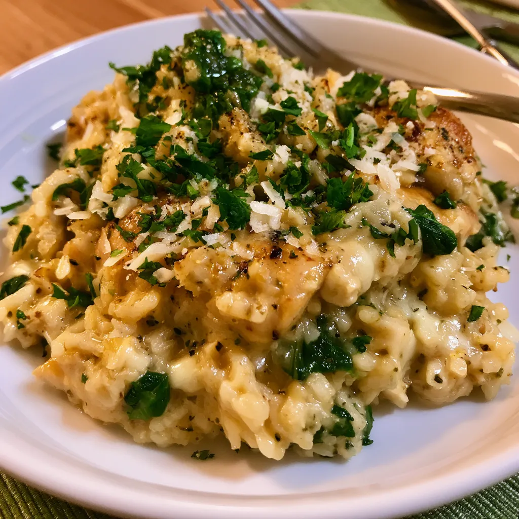 One-Pot Garlic Parmesan Chicken And Rice