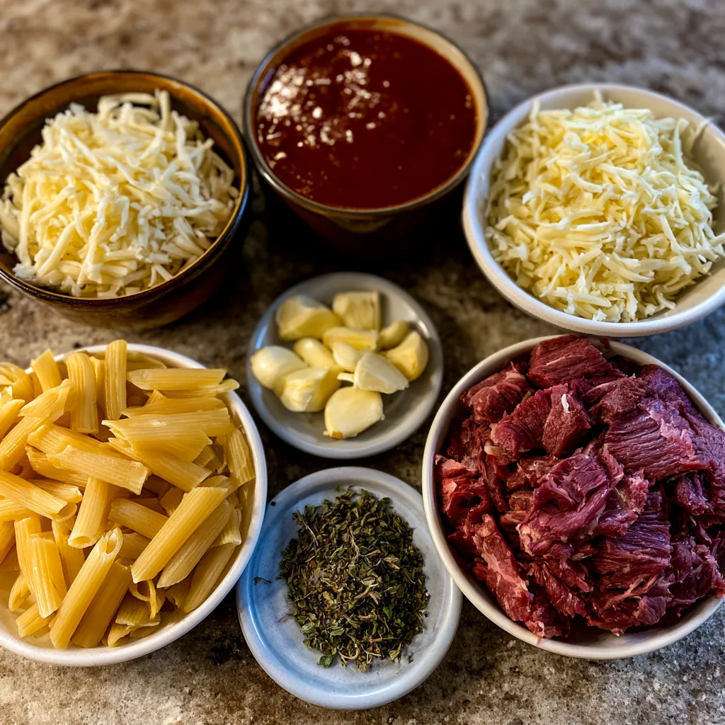 Smoked Beef Mozzarella Pasta