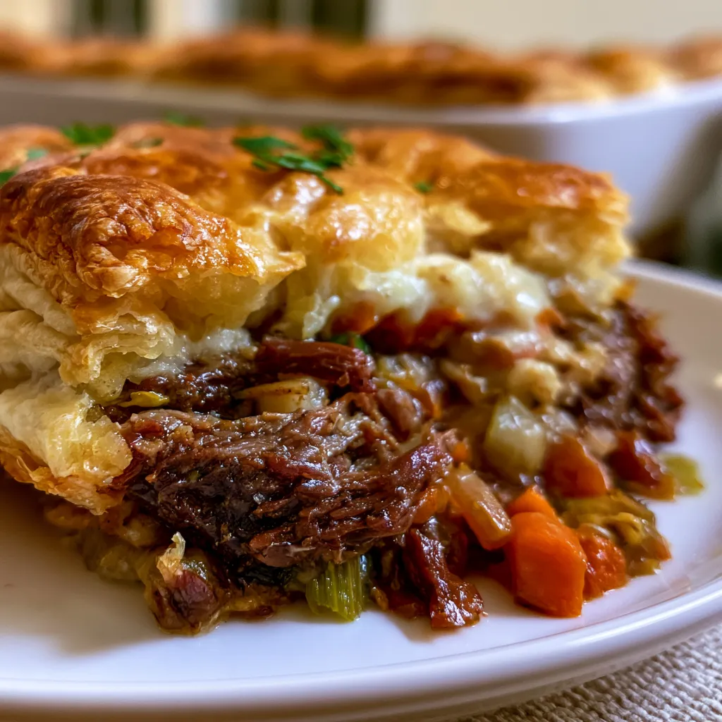 Smoked Beef Pot Pie with Puff Pastry