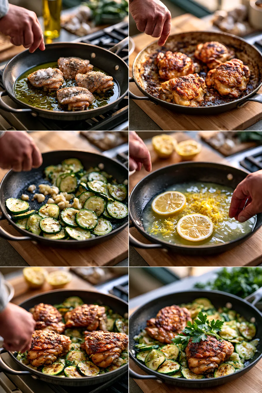 Asado Chicken with Lemon Zucchini Sauté